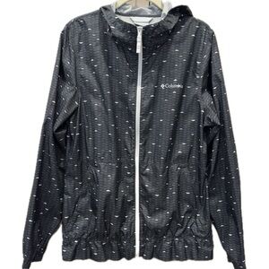 Columbia Black Hooded Windbreaker M
